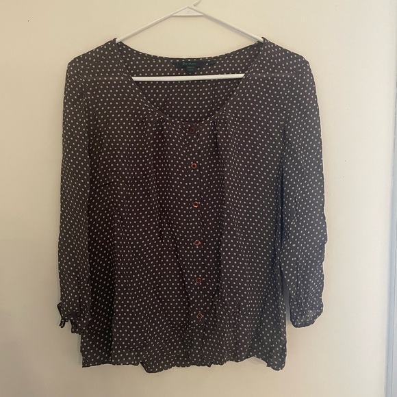 Boden Polka dot Gray Blouse - Picture 1 of 4